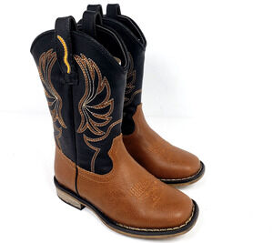 Rollda Toddler Kids Size 10 Brown Pull On Western Cowboy Boots